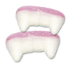 Bonbon individuel en gélatine blanc et rose de chez Haribo