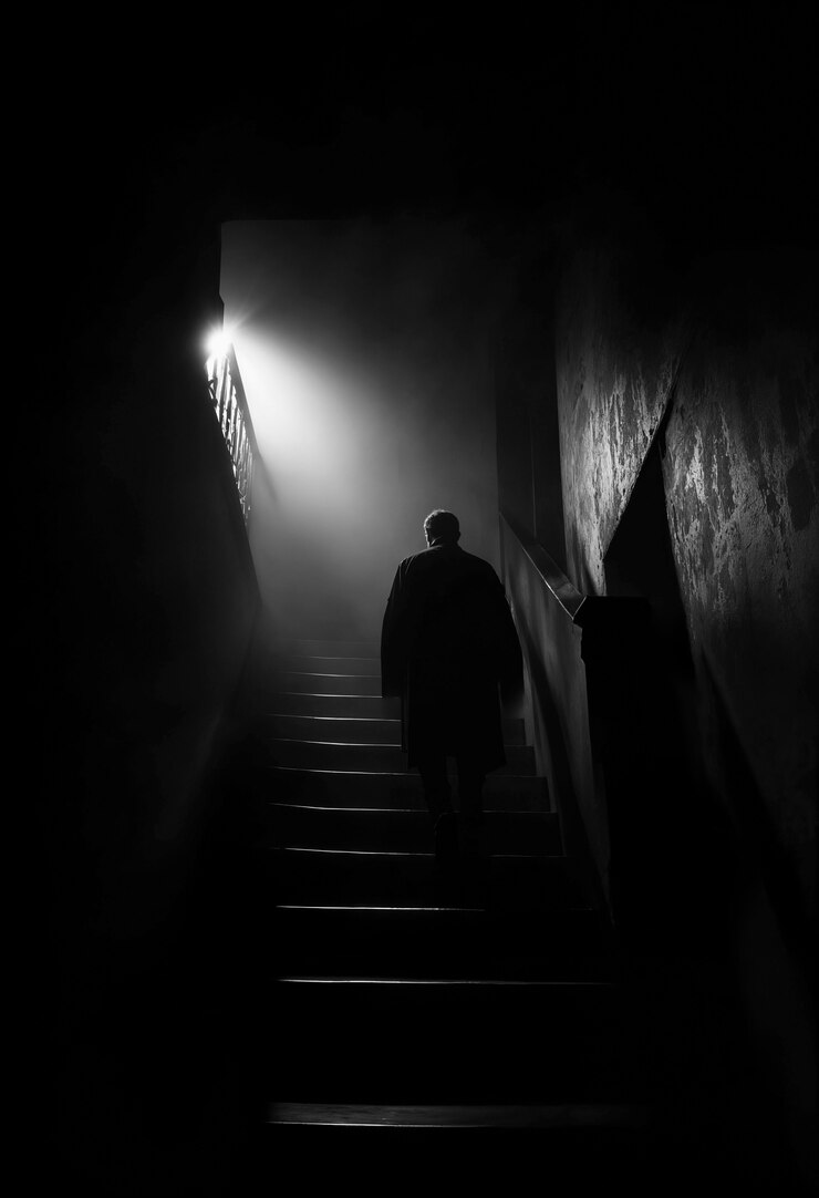 scene-sombre-homme-dans-escalier-noir-et-blanc-ambiance-inquiétante